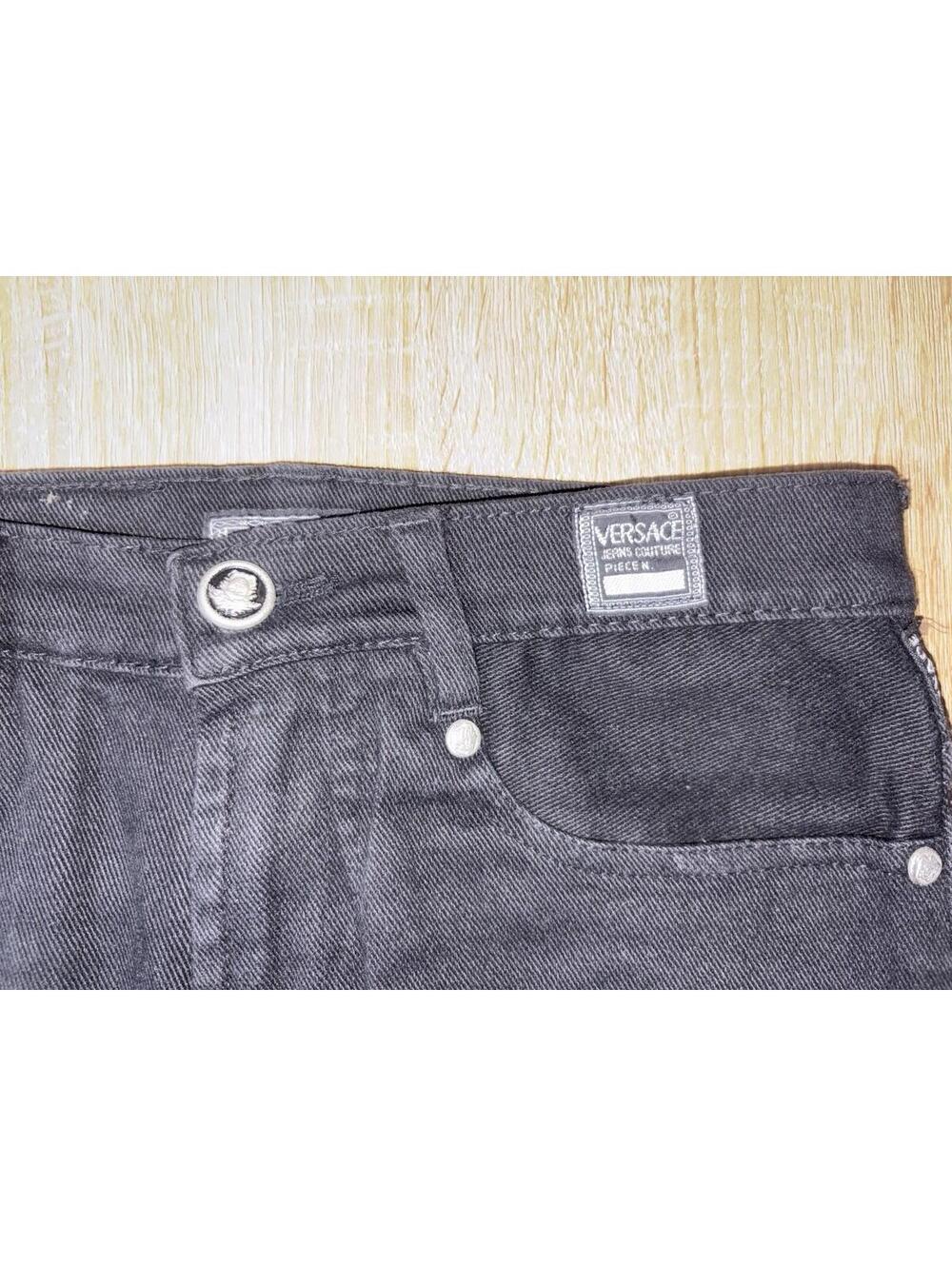 Y2K Rare Versace Jeans Couture Black Pants Medusa Logo sz 29x32 Vintage - Picture 7 of 9